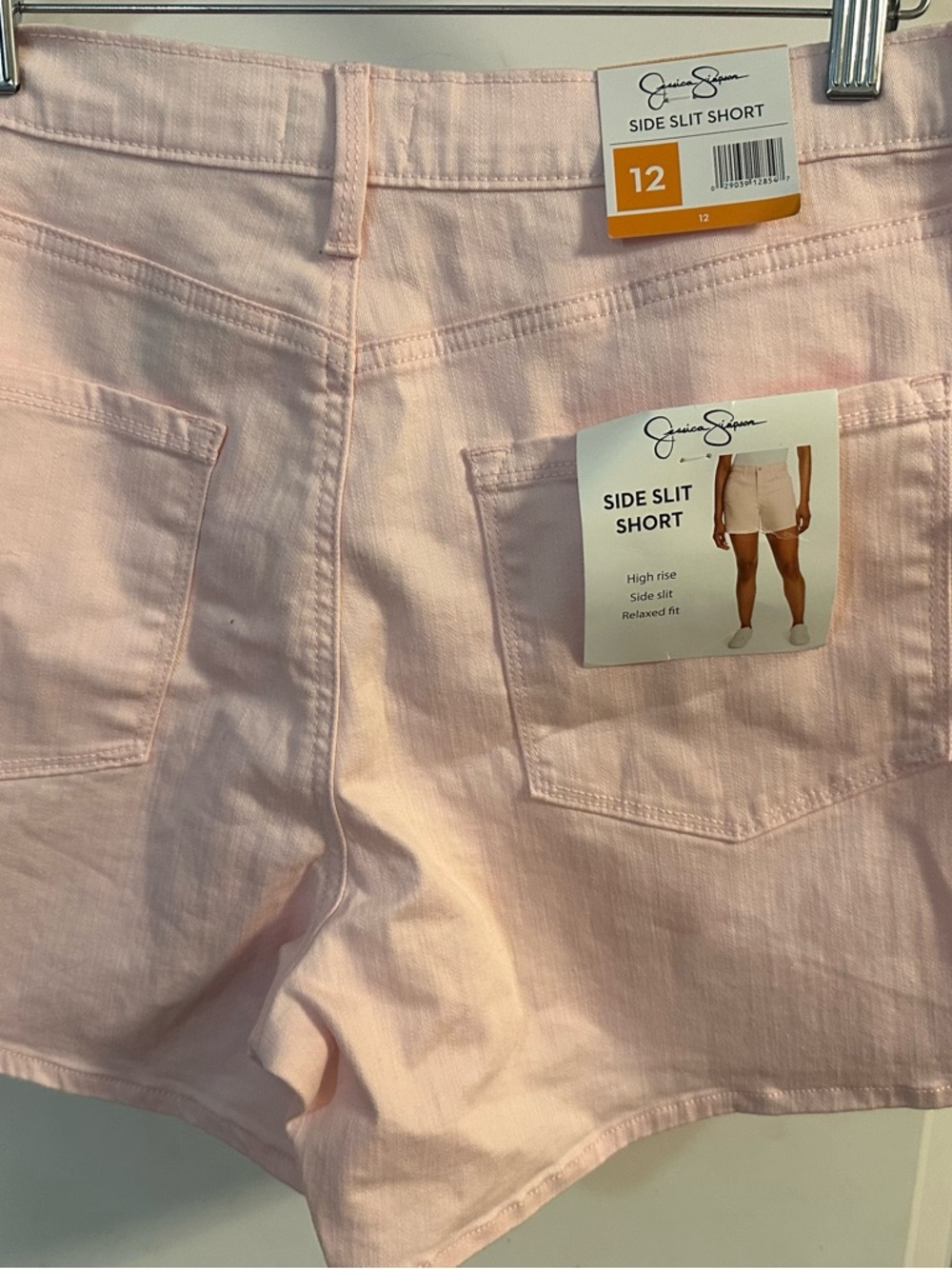 Jessica Simpson Light Pink High-Waist Side Slit Shorts